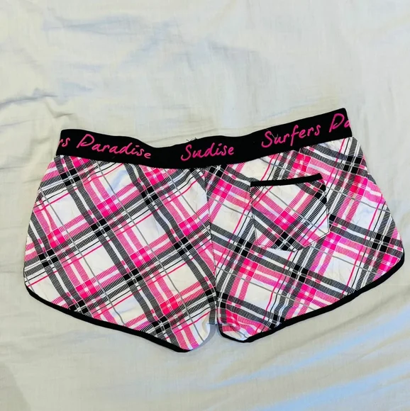 Pink and white chequered shorts - Picture 2 of 7